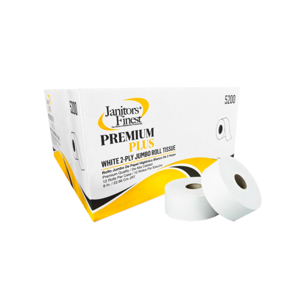 Janitors Finest 9" Premium Jumbo Bath Tissue, 2 Ply, 12 Rolls/ Carton (5200)