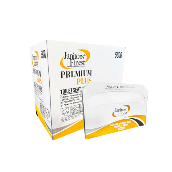 Janitor's Finest Premium, Half-fold Toilet Seat Covers, 250 Covers/sleeve, 20 Sleeves/carton (5800)