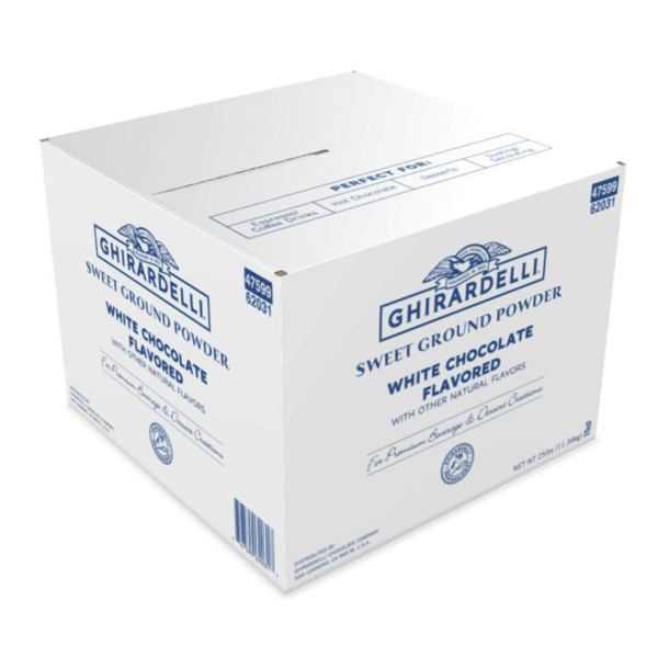 Ghirardelli Sweet Ground White Chocolate Flavored Powder - Box (25 lbs)