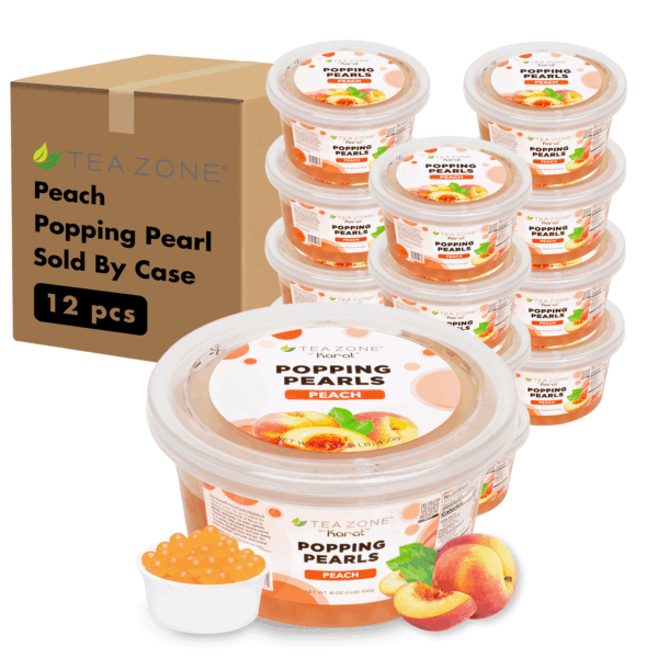 [12 Jars] Peach Popping Pearls (1 lb each)