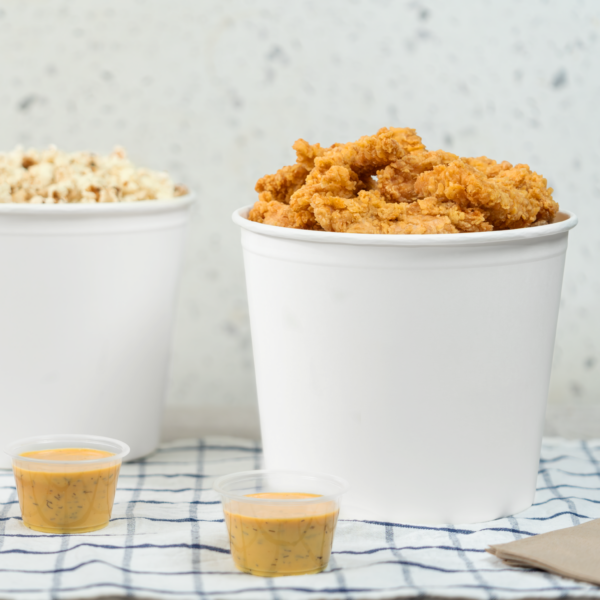 [150 pcs] 130 oz Paper Food Buckets