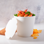 [150 sets] 170 oz Paper Food Buckets with Lids | 223 mm