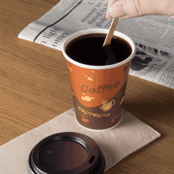 [1,000 ct] 8 oz Paper Coffee Cups | Coffee Print | 80 mm