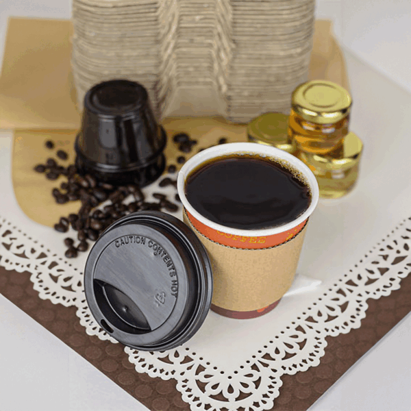 [1,000 ct] 10 oz Paper Coffee Cups | Coffee Print | 90 mm