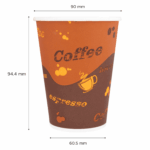 [1,000 ct] 12 oz Paper Coffee Cups | Coffee Print | 90 mm - Image 2