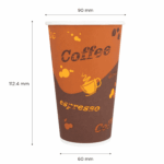 [1,000 ct] 16 oz Paper Coffee Cups | Coffee Print | 90 mm - Image 5