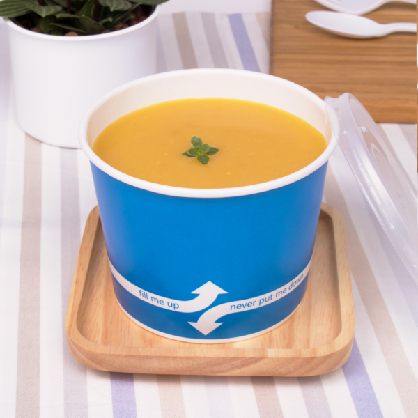 [1,000 ct] 16 oz Paper Food Containers | 112 mm | Blue