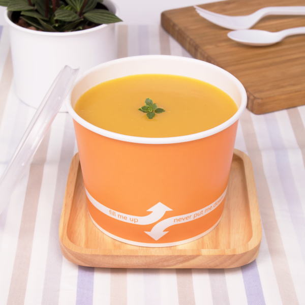 [1,000 ct] 16 oz Paper Food Containers | 112 mm | Orange