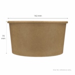 [600 ct] 24 oz Paper Food Containers | 142 mm | Kraft - Image 2