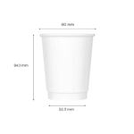 [500 ct] 8 oz Paper Coffee Cups | Insulated | 80 mm | White - Image 3