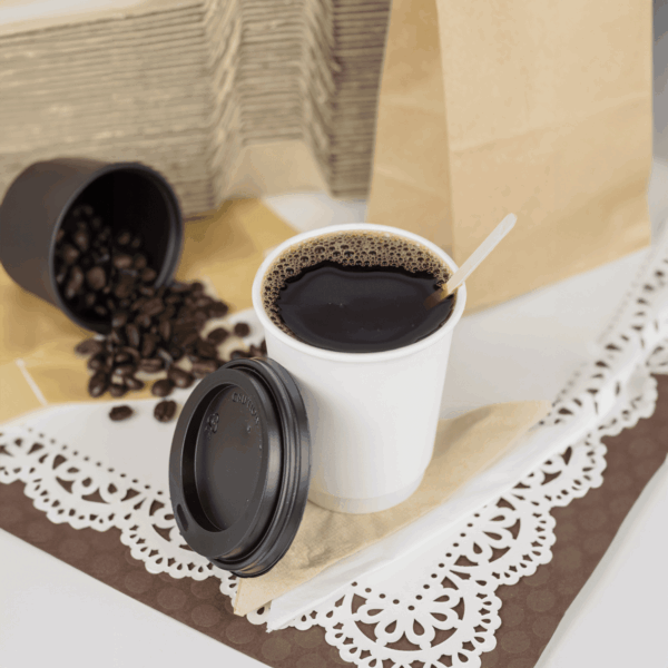 [500 ct] 8 oz Paper Coffee Cups | Insulated | 80 mm | White