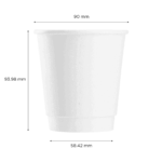 [500 ct] 10 oz Paper Coffee Cups | Insulated | 90 mm | White - Image 4