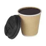 [500 ct] 10 oz Paper Coffee Cups | Ripple | 90 mm | Kraft - Image 8