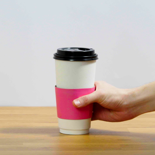 [1,000 ct] Coffee Cup Sleeves, Pink