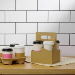 [200 ct] Kraft Drink Carrier with Handle, for 4 Cups (12-32 oz), Paperboard - Image 4