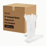 [1,600 ct] Boba Straws | Diagonal Cut | Individually Wrapped | White (0.39" x 9") - Image 8