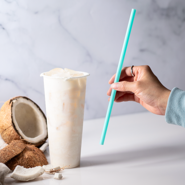 [1,200 ct] Giant Straws | Individually Wrapped | Aqua (0.31" x 10.25")