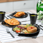 [25 sets] Black Party Dinnerware Set | Plate, Cup, Fork, Knife, Spoon, Napkin - Image 3