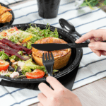 [25 sets] Black Party Dinnerware Set | Plate, Cup, Fork, Knife, Spoon, Napkin - Image 5