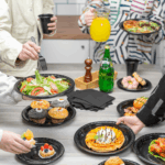 [25 sets] Black Party Dinnerware Set | Plate, Cup, Fork, Knife, Spoon, Napkin - Image 2