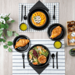 [25 sets] Black Party Dinnerware Set | Plate, Cup, Fork, Knife, Spoon, Napkin - Image 6