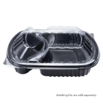 [300 ct] 36 oz Microwaveable Take-Out Box | 2-Compartment | PP | Black - Image 10