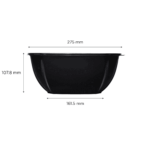 [50 ct] 160 oz Square Disposable Salad Bowls | PET | Black - Image 9