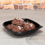 [300 ct] 24 oz Square Disposable Salad Bowl Lids | PET | Black - Image 2