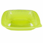 [300 ct] 24 oz Square Disposable Salad Bowl Lids | PET | Green - Image 10