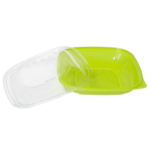 [300 ct] 24 oz Square Disposable Salad Bowl Lids | PET | Green - Image 2