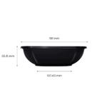 [300 ct] 32 oz Square Disposable Salad Bowl Lids | PET | Black - Image 3