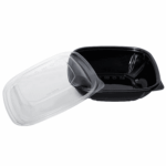 [300 ct] 32 oz Square Disposable Salad Bowl Lids | PET | Black - Image 6