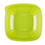 [300 ct] 32 oz Square Disposable Salad Bowl | PET | Green - Image 8