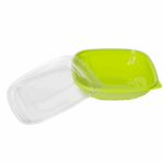 [300 ct] 32 oz Square Disposable Salad Bowl | PET | Green - Image 7