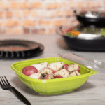 [300 ct] 32 oz Square Disposable Salad Bowl | PET | Green