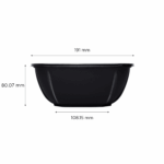 [300 ct] 48 oz Square Disposable Salad Bowl Lids | PET | Black - Image 3