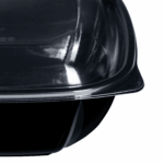 [300 ct] 48 oz Square Disposable Salad Bowl Lids | PET | Black - Image 10