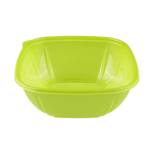 [300 ct] 48 oz Square Disposable Salad Bowl Lids | PET | Green - Image 6