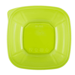[300 ct] 48 oz Square Disposable Salad Bowl Lids | PET | Green - Image 7