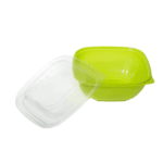 [300 ct] 48 oz Square Disposable Salad Bowl Lids | PET | Green - Image 8
