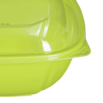 [300 ct] 48 oz Square Disposable Salad Bowl Lids | PET | Green - Image 10