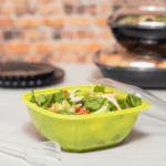 [300 ct] 48 oz Square Disposable Salad Bowl Lids | PET | Green