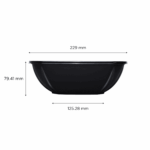 [150 ct] 64 oz Square Disposable Salad Bowl Lids | PET | Black - Image 4