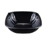 [150 ct] 64 oz Square Disposable Salad Bowl Lids | PET | Black - Image 2