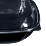 [150 ct] 64 oz Square Disposable Salad Bowl Lids | PET | Black - Image 8