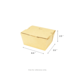 [200 ct] Paper Folding Take-Out Container | Vented Holes | 27 fl. oz | Kraft - Image 2