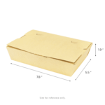 [200 ct] Paper Folding Take-Out Container | Vented Holes | 46 fl. oz | Kraft - Image 5