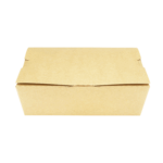 [200 ct] Paper Folding Take-Out Container | Vented Holes | 63 fl. oz | Kraft - Image 2