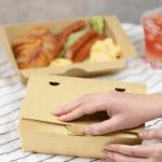 [200 ct] Paper Folding Take-Out Container | Vented Holes | 63 fl. oz | Kraft - Image 4