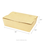 [200 ct] Paper Folding Take-Out Container | Vented Holes | 63 fl. oz | Kraft - Image 3